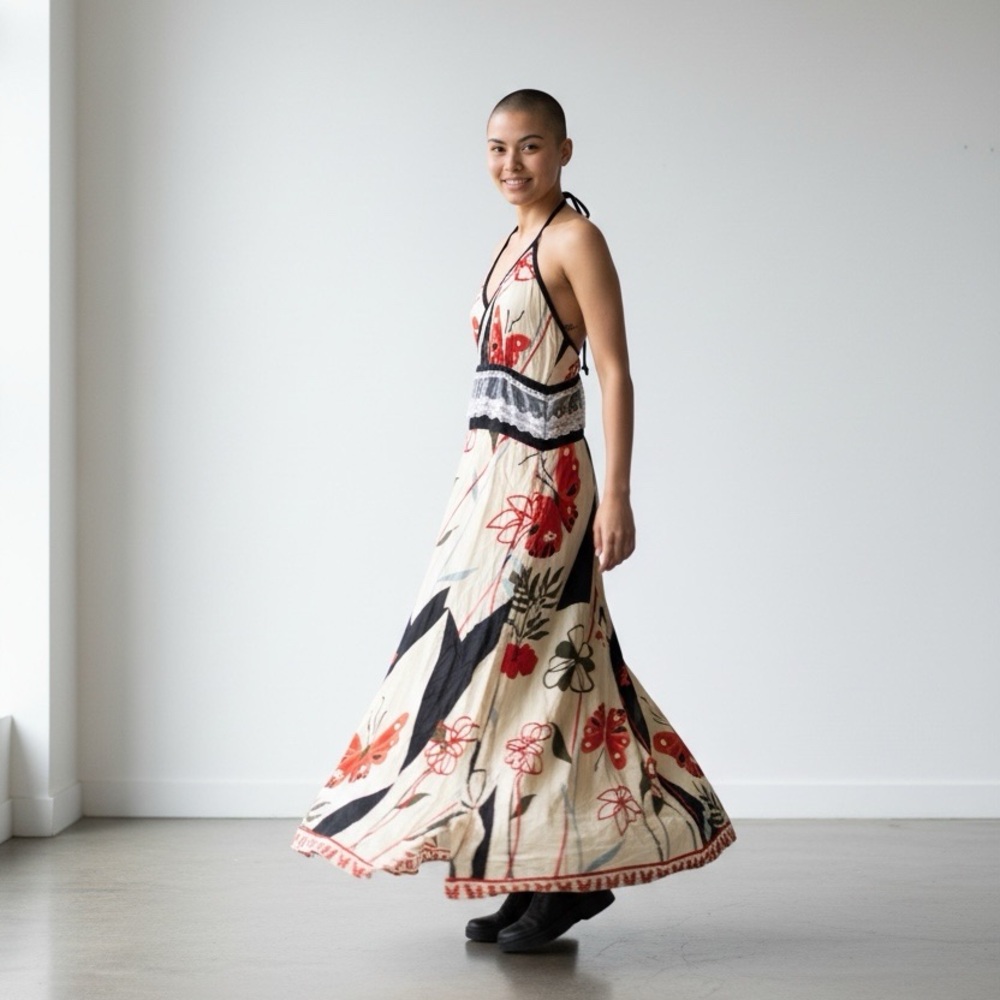 Lotus Women's Large Maxi Halter Festival Dress